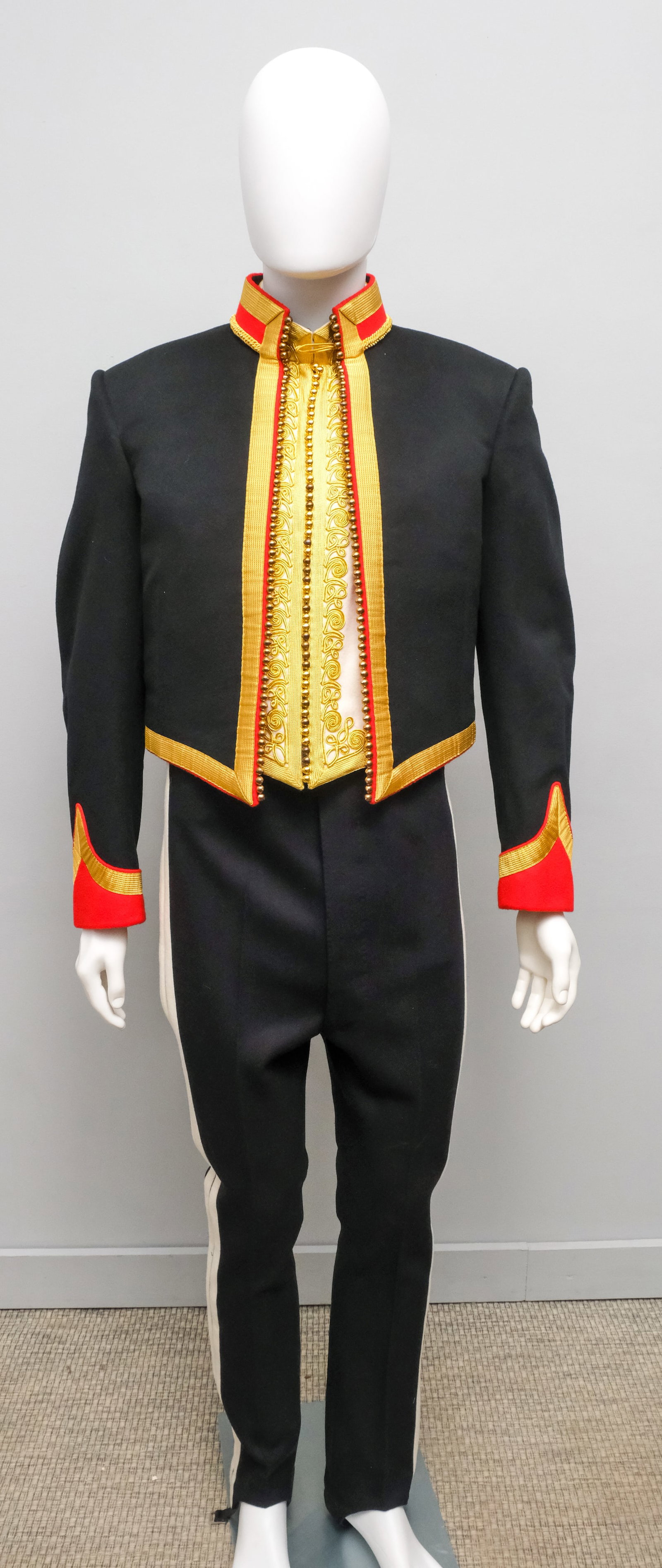 17th Royal Lancers Mess Uniform by Dege & Skinner: Elegant mess uniform for the 17th Royal Lancers, made by renowned Savile Row bespoke tailor Dege & Skinner who holds Warrants of Appointment to the British Royal family as well as other esteemed clien