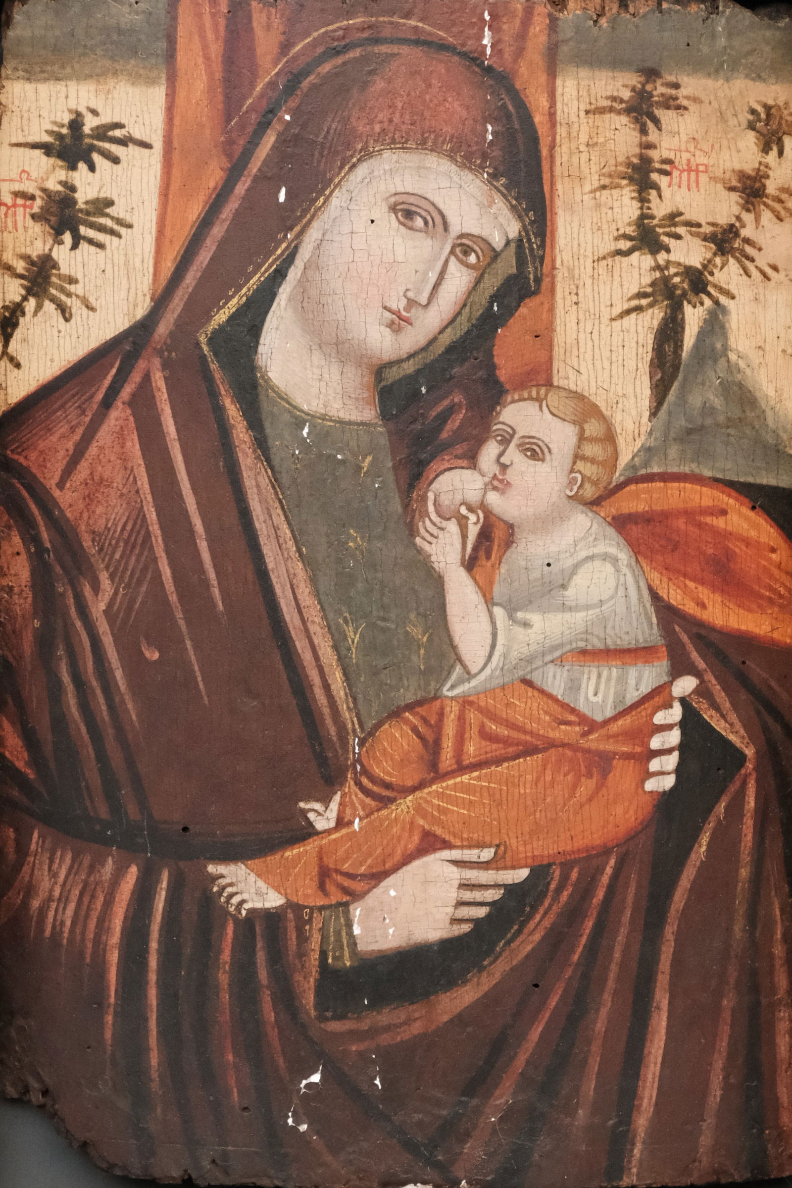 Antique Painted Icon of The Madonna & Child (1 of 5)