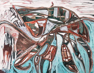 Charles Seliger, "Crab": Charles Seliger (American, 1926-2009) Watercolor, oil, and tempera on paper depicting an abstract crab, signed and dated January 1950 u.r., also verso, 8 3/4" x 11 1/4" sheet, unframed.