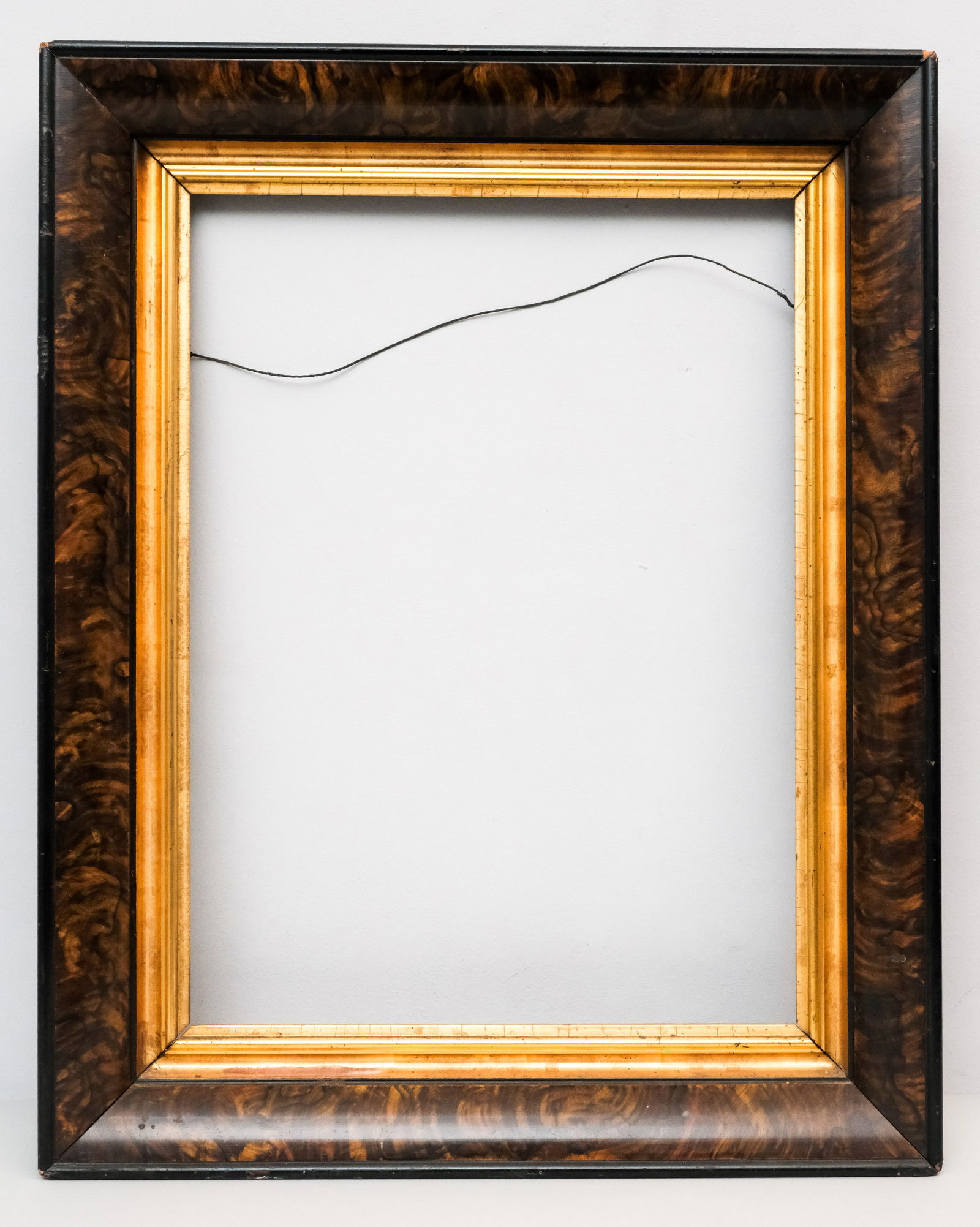 Eastlake Lemon Gold and Faux Bois Frame 17" x 23": American, ca. 1870. Overall 23 1/2" x 29 1/2", rabbet 17" x 23", 3 1/2" molding.