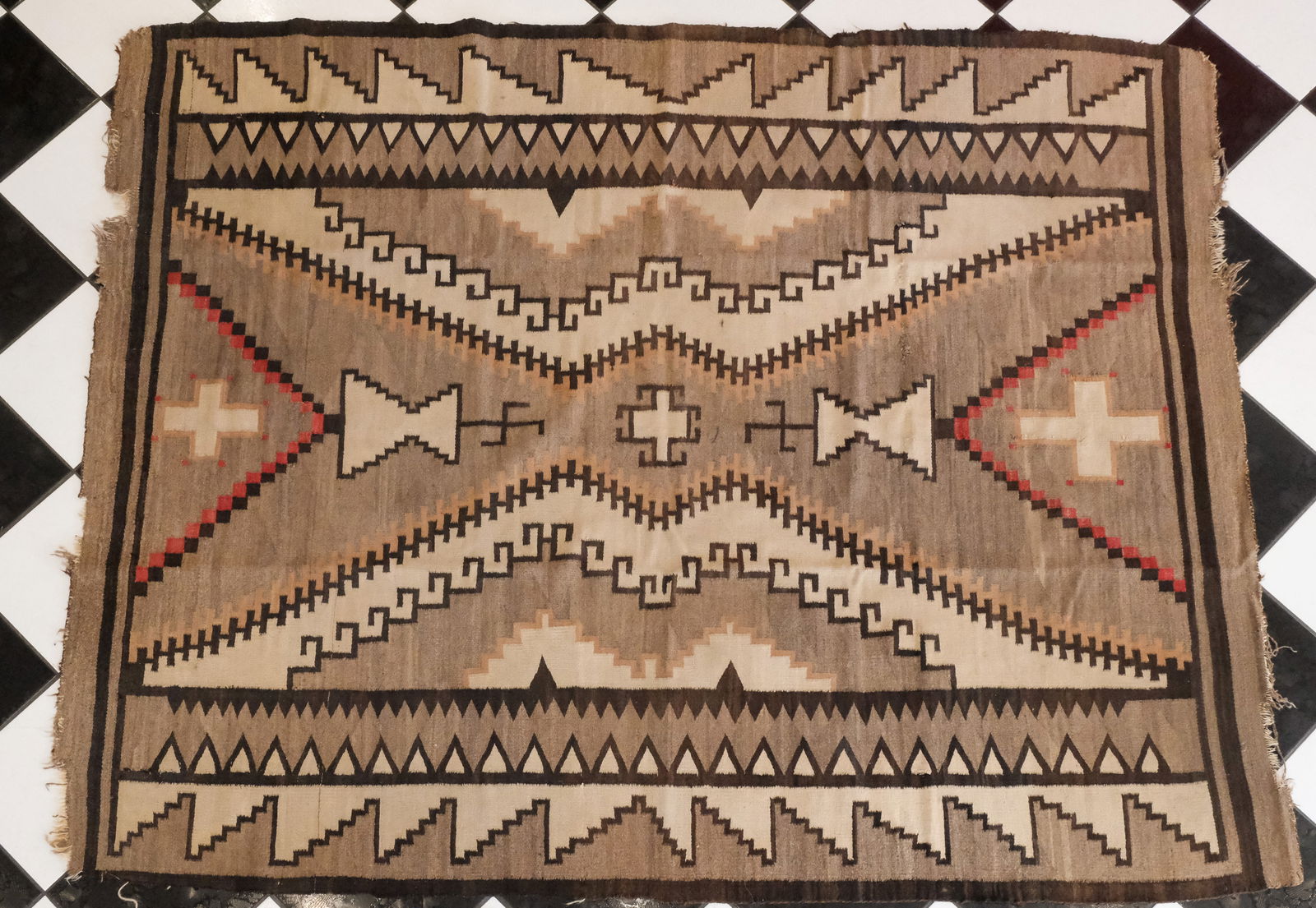 Navajo Two Grey Hills Rug or Weaving 80" x 99" (1 of 4)