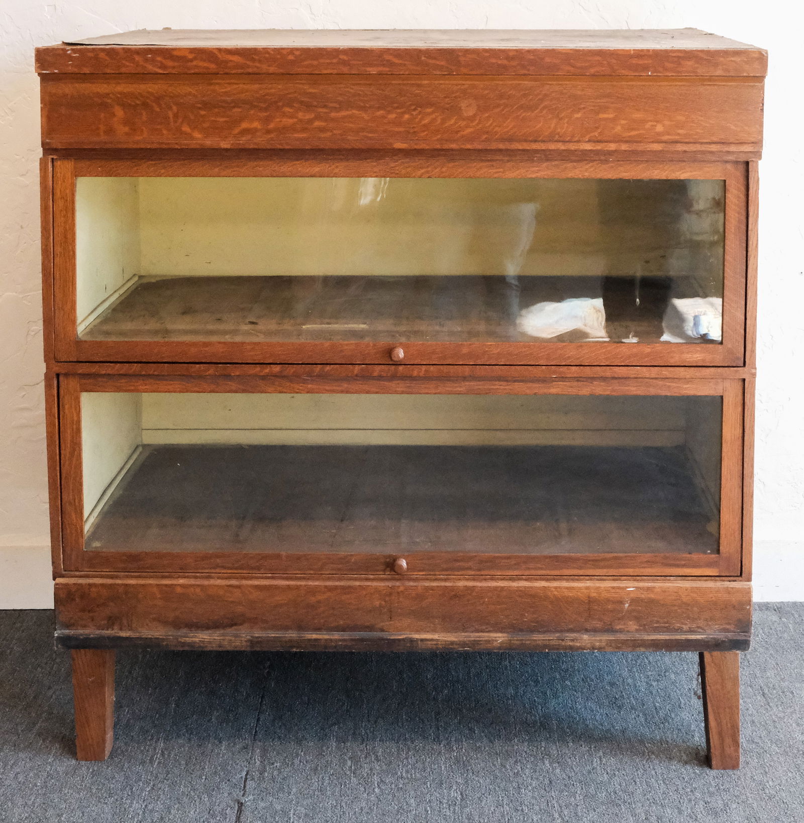 Oversized Oak Built-In Barrister Type Bookcase (1 of 6)