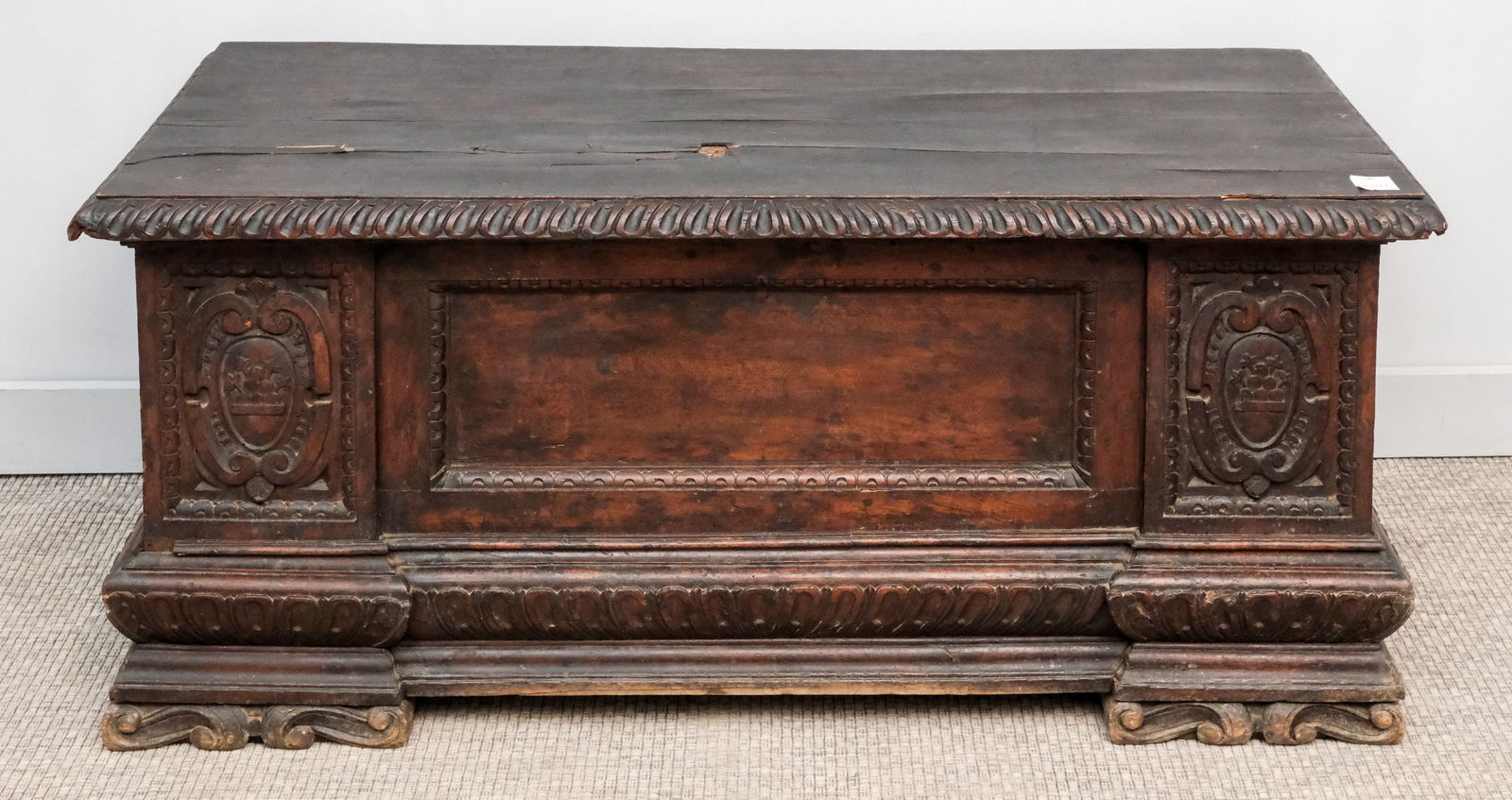 Large 17th Century Carved Walnut Cassone (1 of 9)
