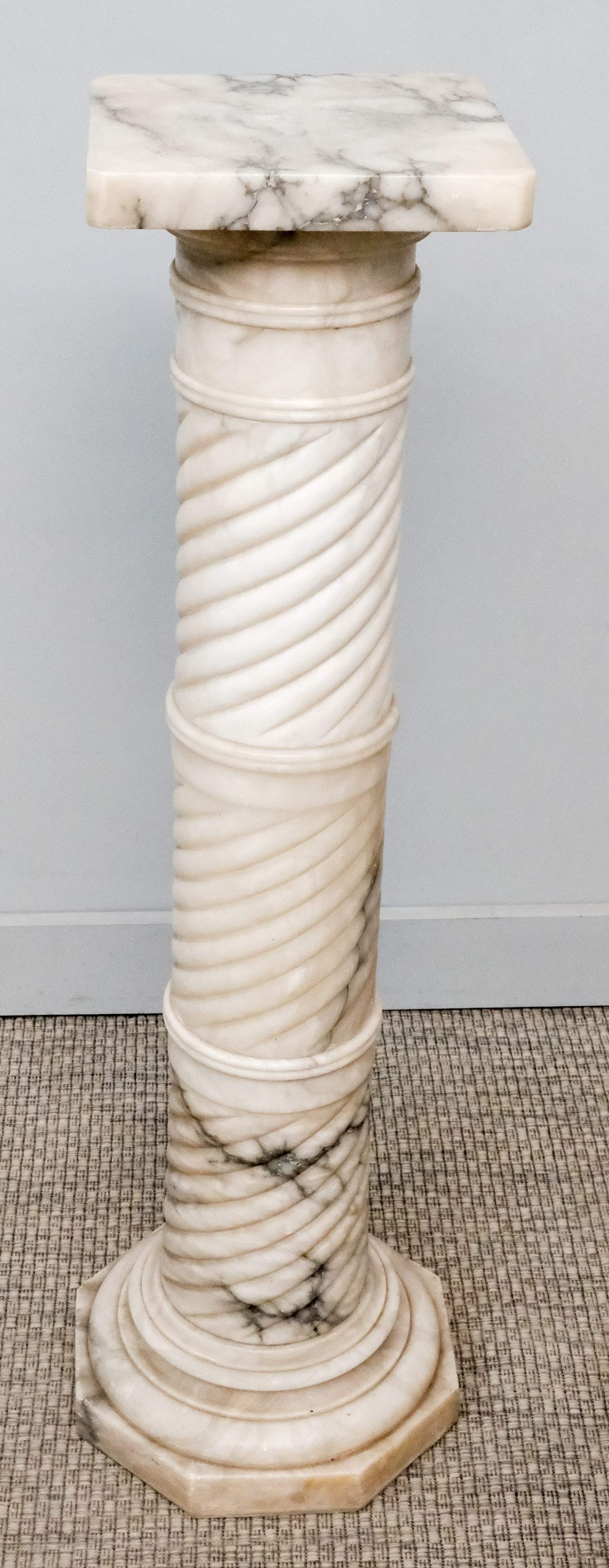 Antique Marble Swirled Column Pedestal (1 of 8)