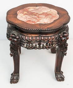 Antique Chinese Carved Hardwood Plant Stand (1 of 9)