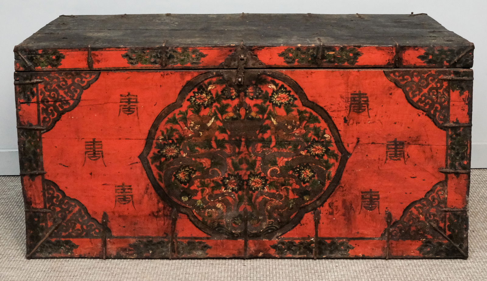 Large Antique Chinese Painted Chest (1 of 8)