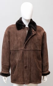 Paul Stuart Brown Shearling Coat