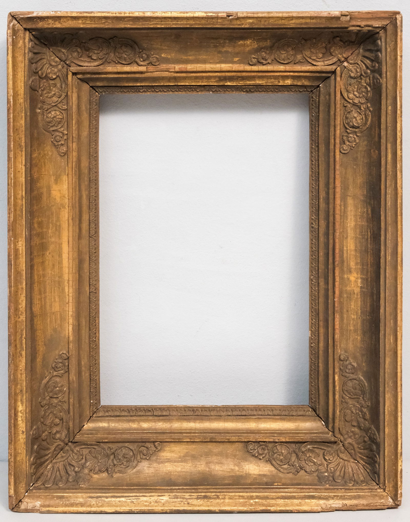 French Empire Giltwood Frame 6 3/4" x 10 1/4": French, ca. 1820. Overall 12" x 15", rabbet 6 3/4" x 10 1/4", 2 3/4" molding