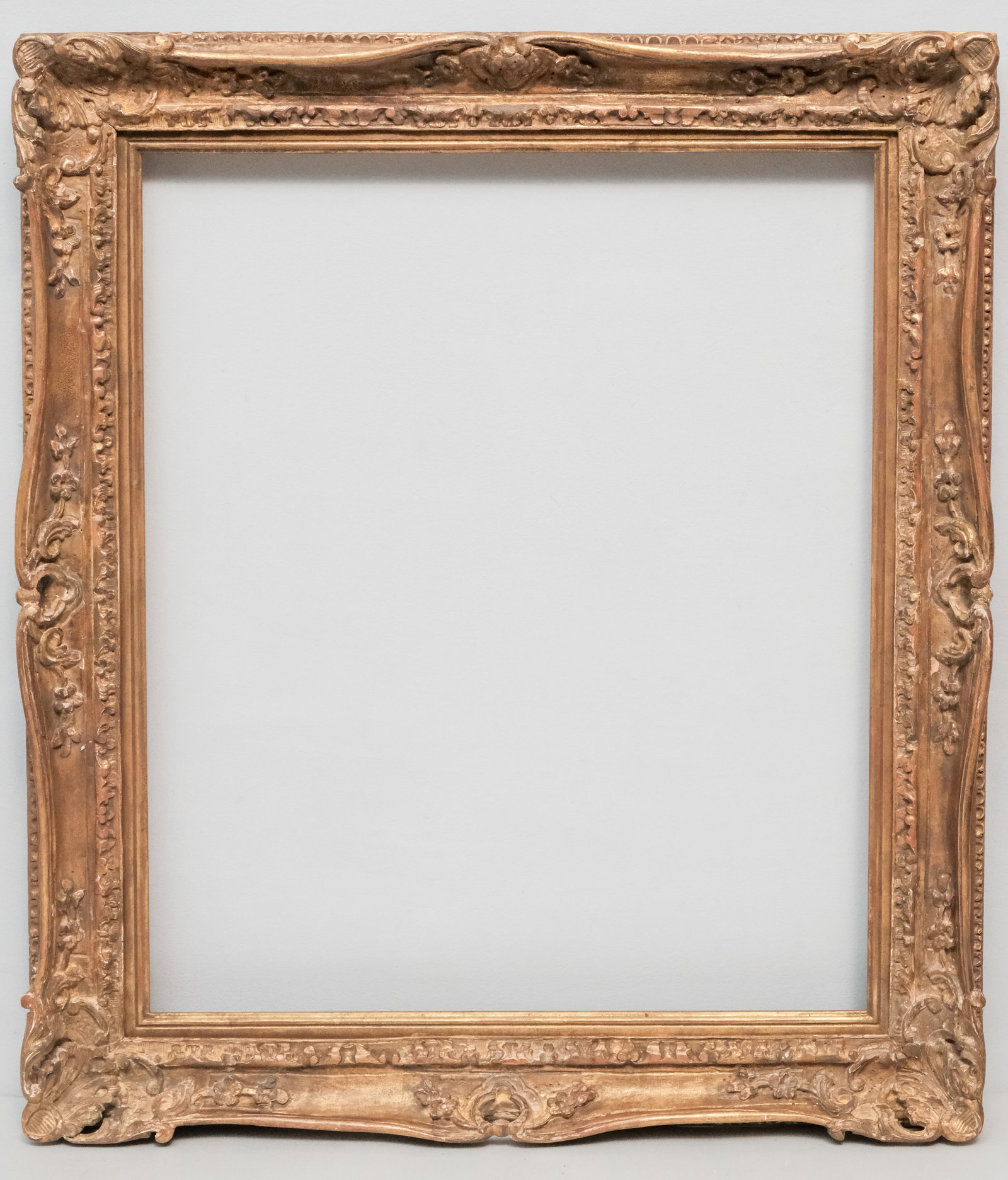 Louis XVI Giltwood Frame 18" x 22": French, ca. 1950, carved and gilded. Overall 23 1/2" x 27", rabbet 18" x 22", 3" molding