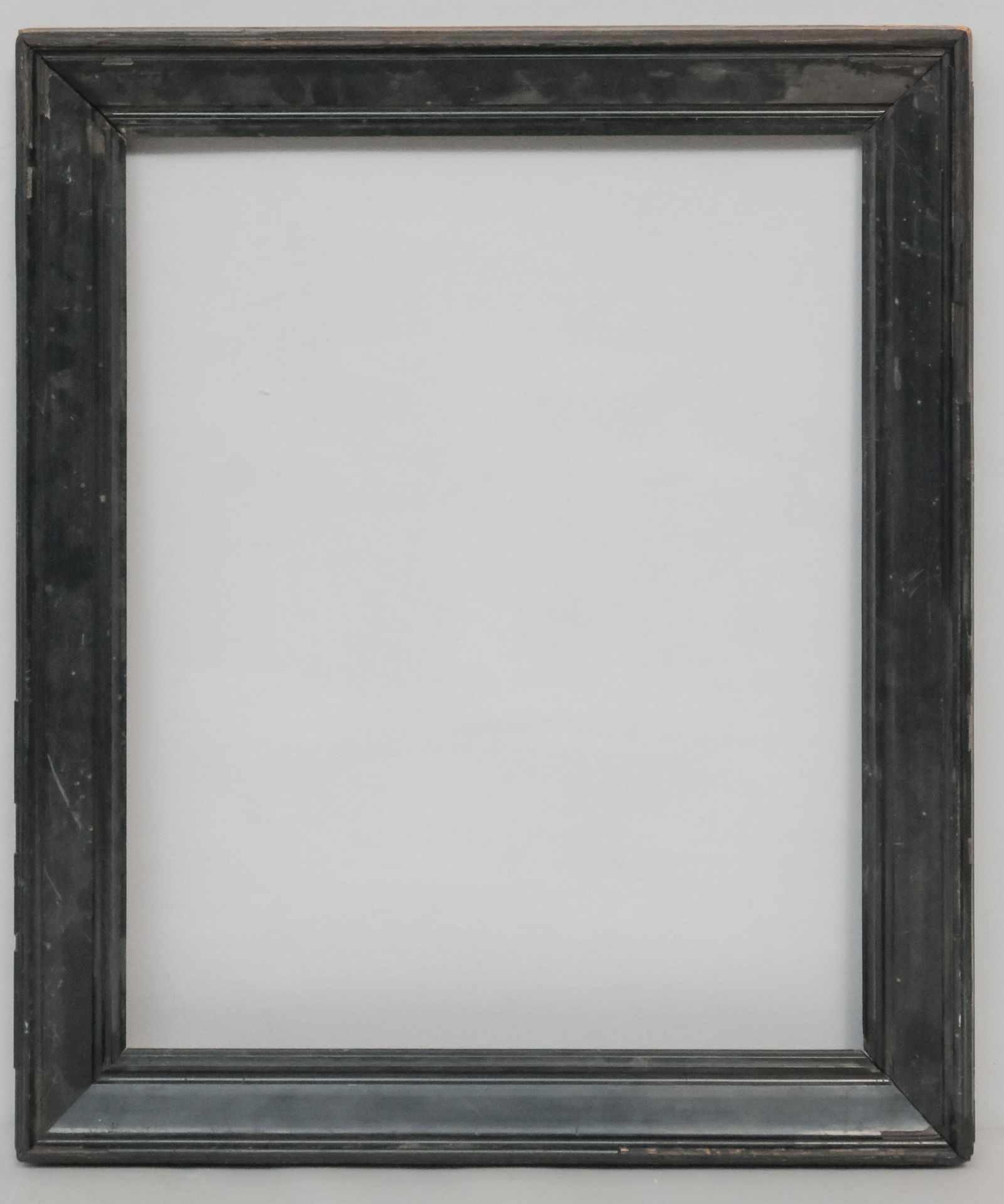 Dutch Ebonized Frame 17" x 21": Dutch, ca.1880, extruded black gesso. Overall 21 1/2" x 25 1/2", rabbet 17" x 21", 2 1/2" molding