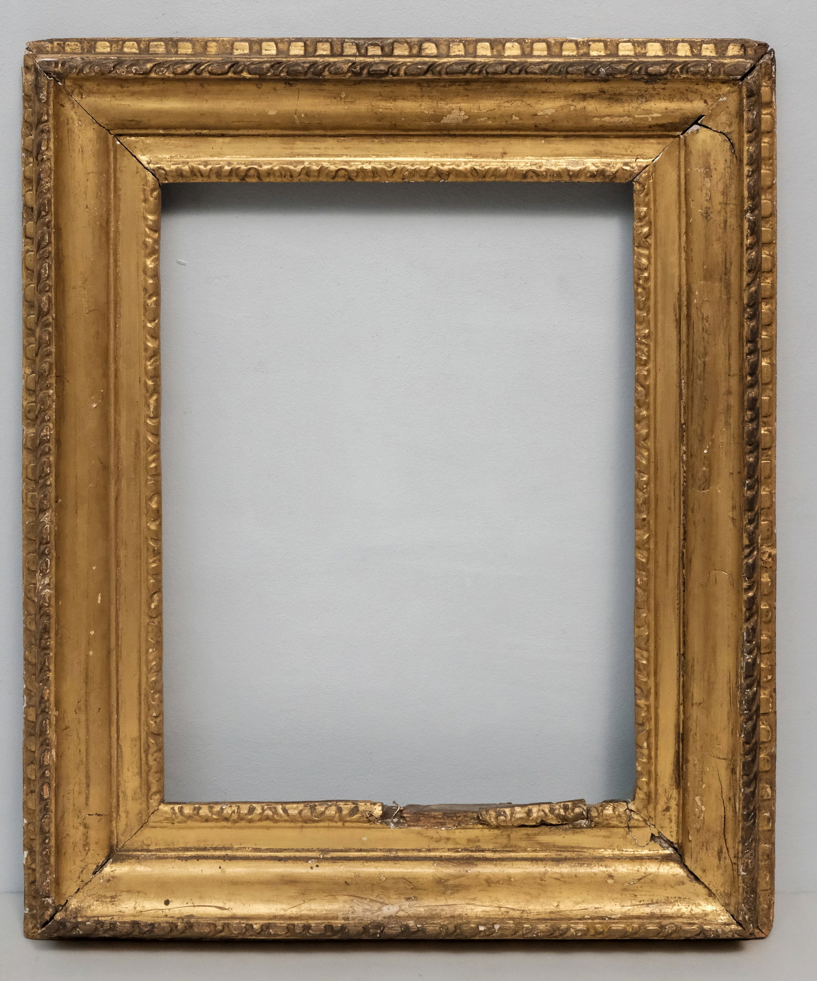Salvator Rosa Giltwood Frame 12 1/2" x 17": English, 18th century, carved and gilded in the Italian taste. Overall 19 1/4" x 23 1/4", rabbet 12 1/2" x 17", 3 1/2" molding
