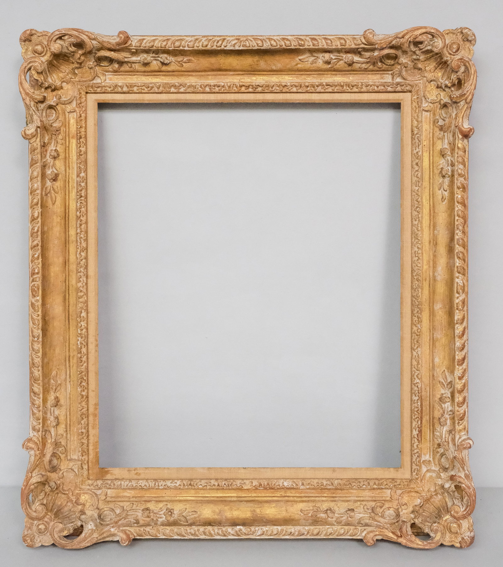 Louis XIV Giltwood Frame 20" x 24": American, ca. 1940, carved and gilded in the French taste, in a great standard size. Overall 28" x 32" , rabbet 20" x 24", 4 1/4" molding