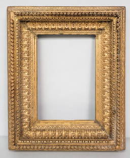 Italian Giltwood Frame 13 1/2" x 19 1/2": Italian, ca. 1840, elaborately carved and finely gilded in the renaissance style. Overall 26 1/2" x 32 1/2", rabbet 13 1/2" x 19 1/2", 7" molding
