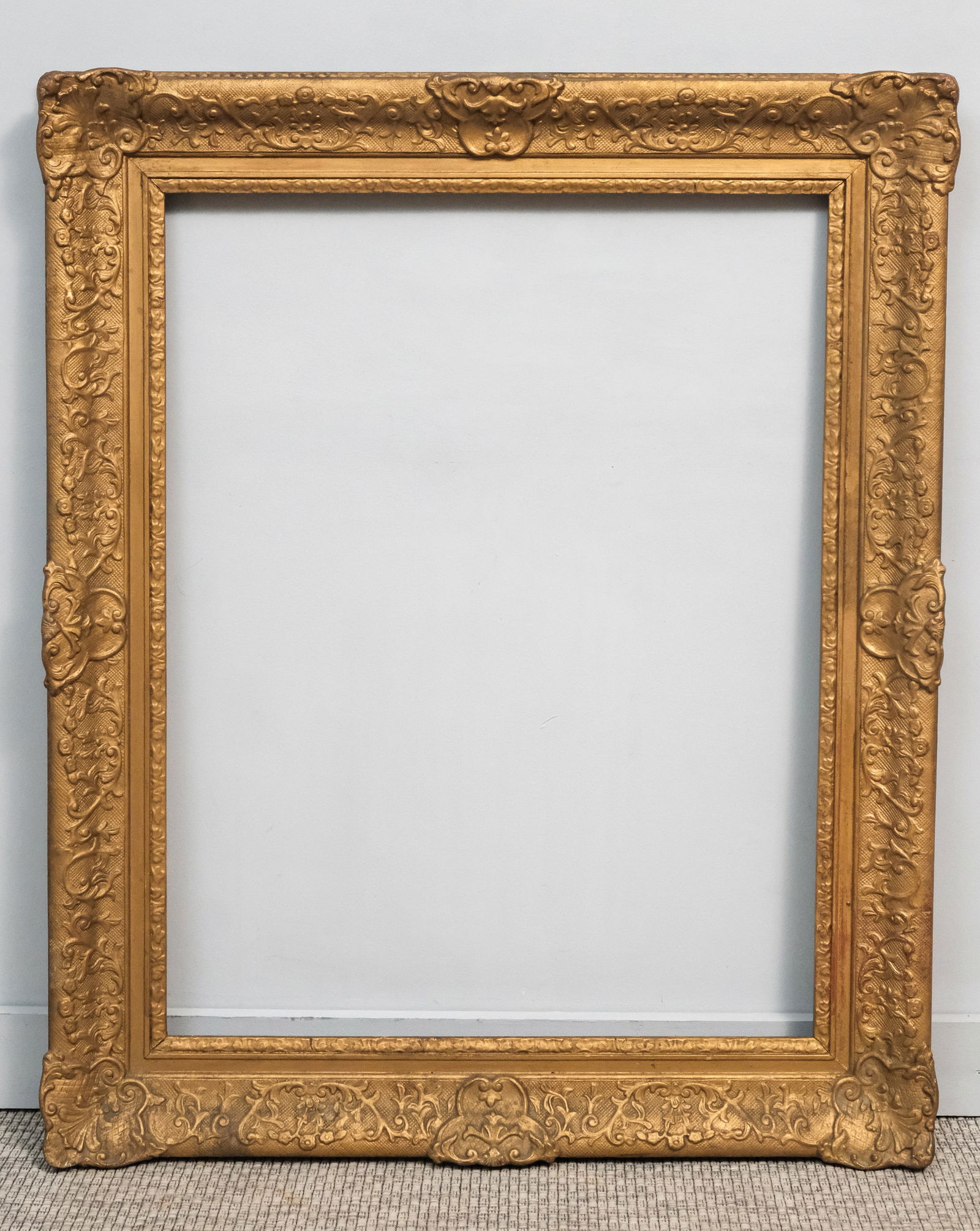 Newcomb Macklin Louis XIV Frame 27 3/4" x 36 1/4": American, ca. 1930, in the French taste. Overall 37 1/2" x 45 1/2", rabbet 27 3/4" x 36 1/4", 5" molding