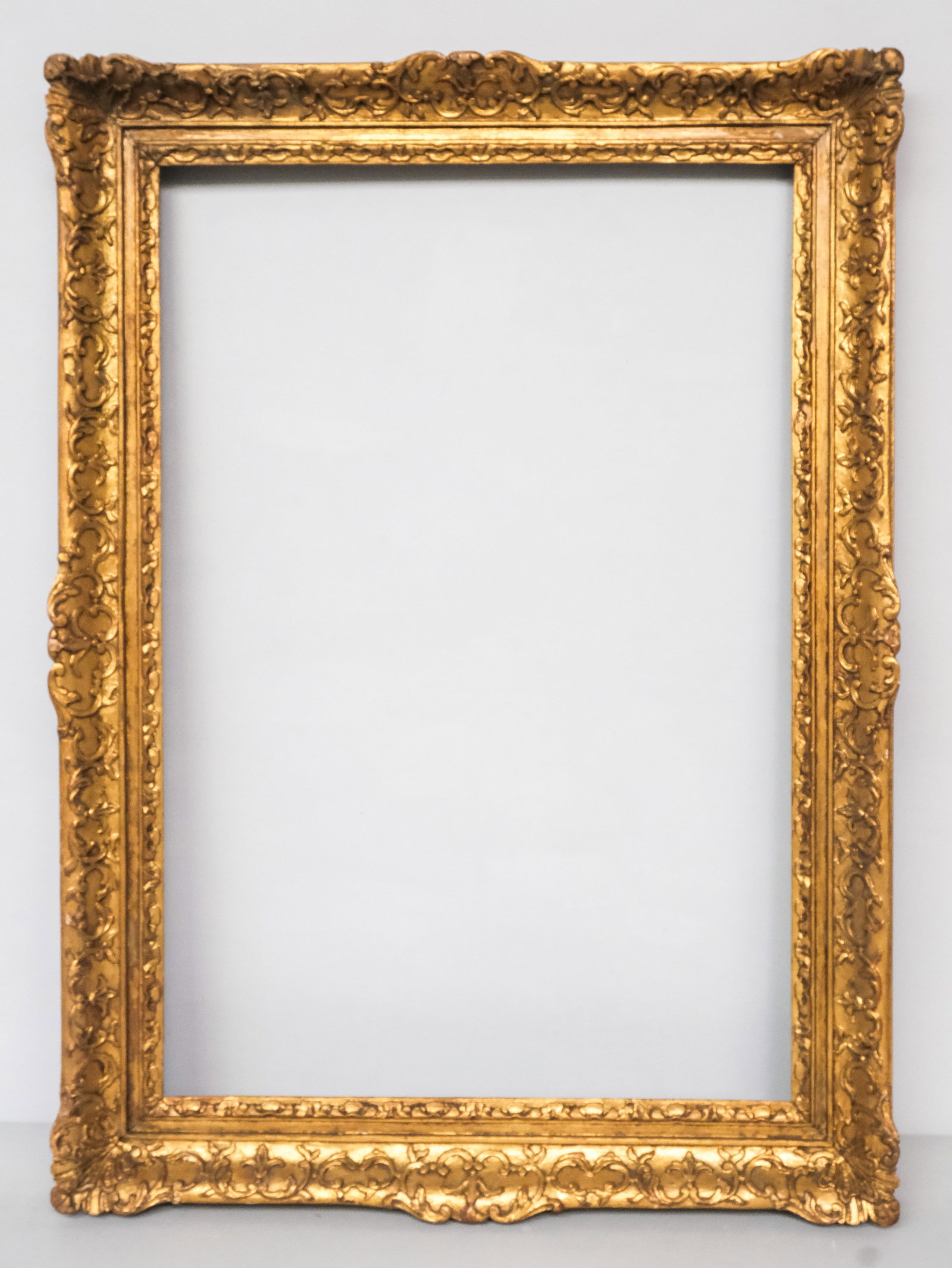 Louis XIV Giltwood Frame 20" x 30": English, ca. 1880, carved and gilded in the French taste. Overall 26 1/2" x 36 1/4", rabbet 20" x 30", 3 1/2" molding