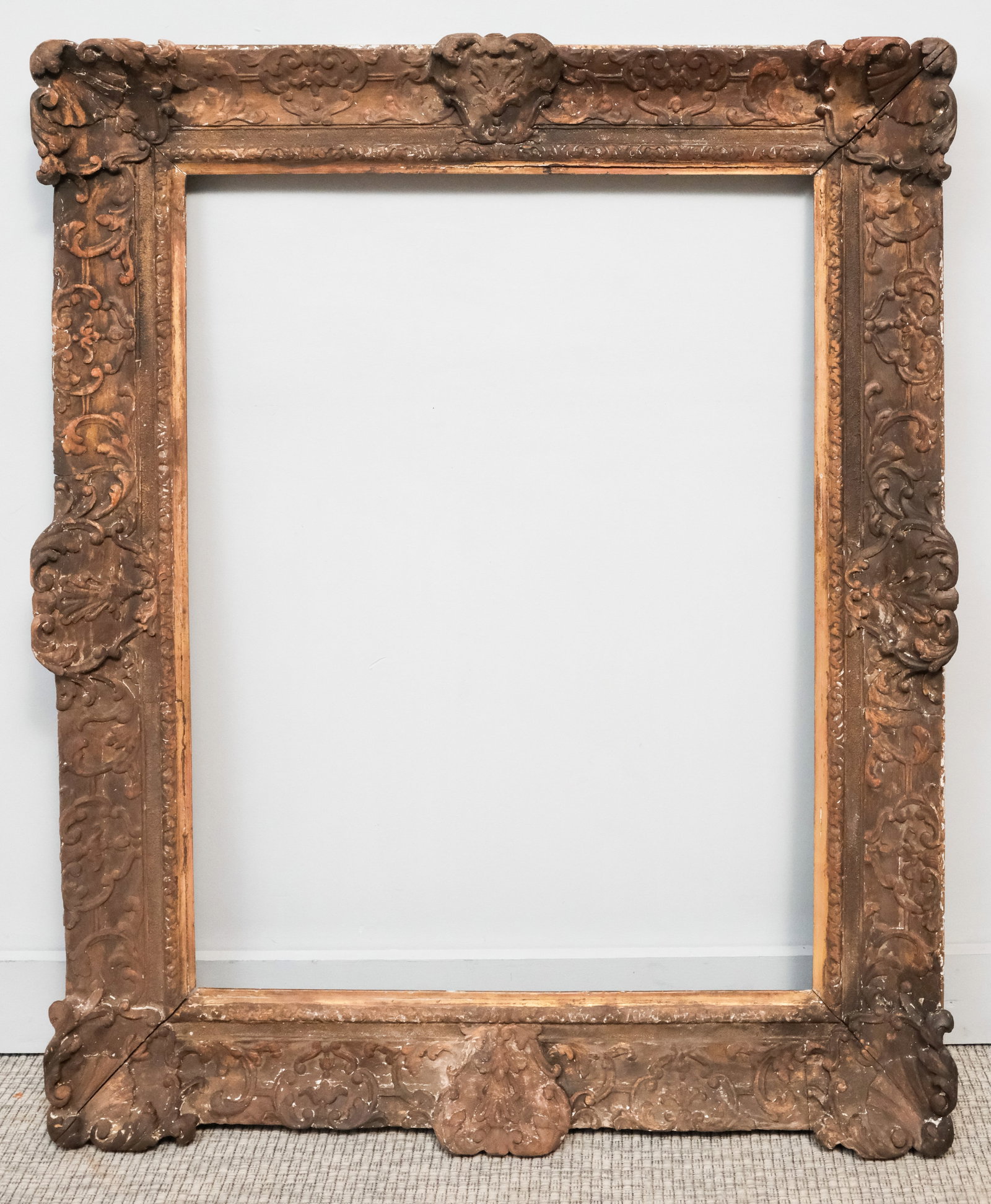 Louis XV Giltwood Frame 26 1/2" x 34": French, 18th century, carved and gilded. Overall 36 1/2" x 44 1/2", rabbet 26 1/2" x 34", 5 1/2" molding