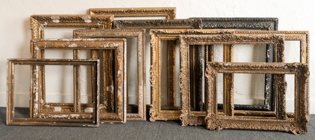 Group of 11 Early English Giltwood Frames