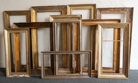 Group of 11 Plain Gilt Frames