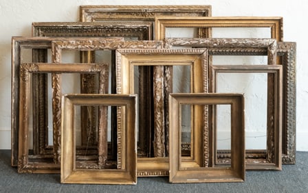 Group of 12 Early Italian Giltwood Frames