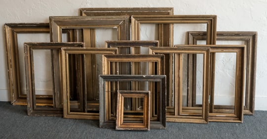 Group of 13 Plain Gilt Frames
