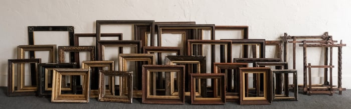Group of 34 Walnut and Eastlake Frames