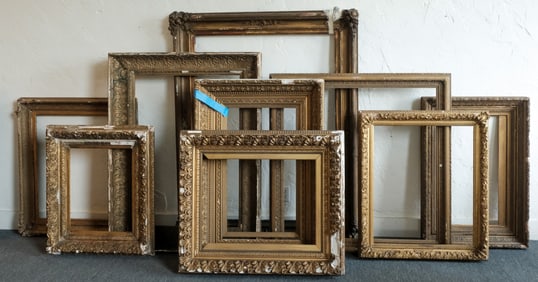 Group of 9 American Gilt Frames