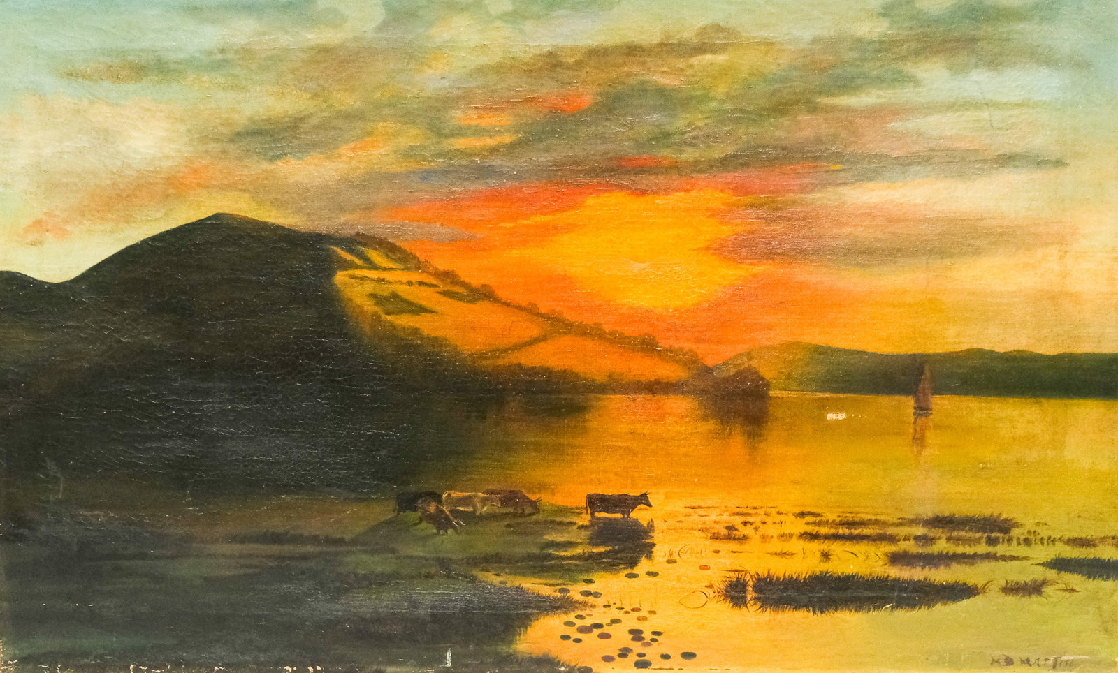 American School, Cows Watering at Sunset (1 of 5)