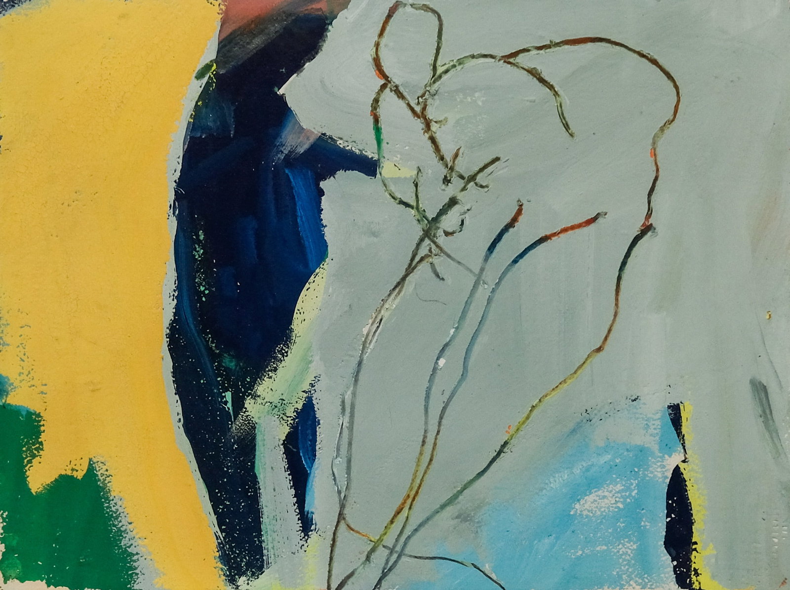 American School, Abstract Nudes: American, mid-20th century, unsigned gouache, very nicely framed, impression watermark l.r., 11 1/4" x 15" sheet size, 18 1/2" x 22" framed.