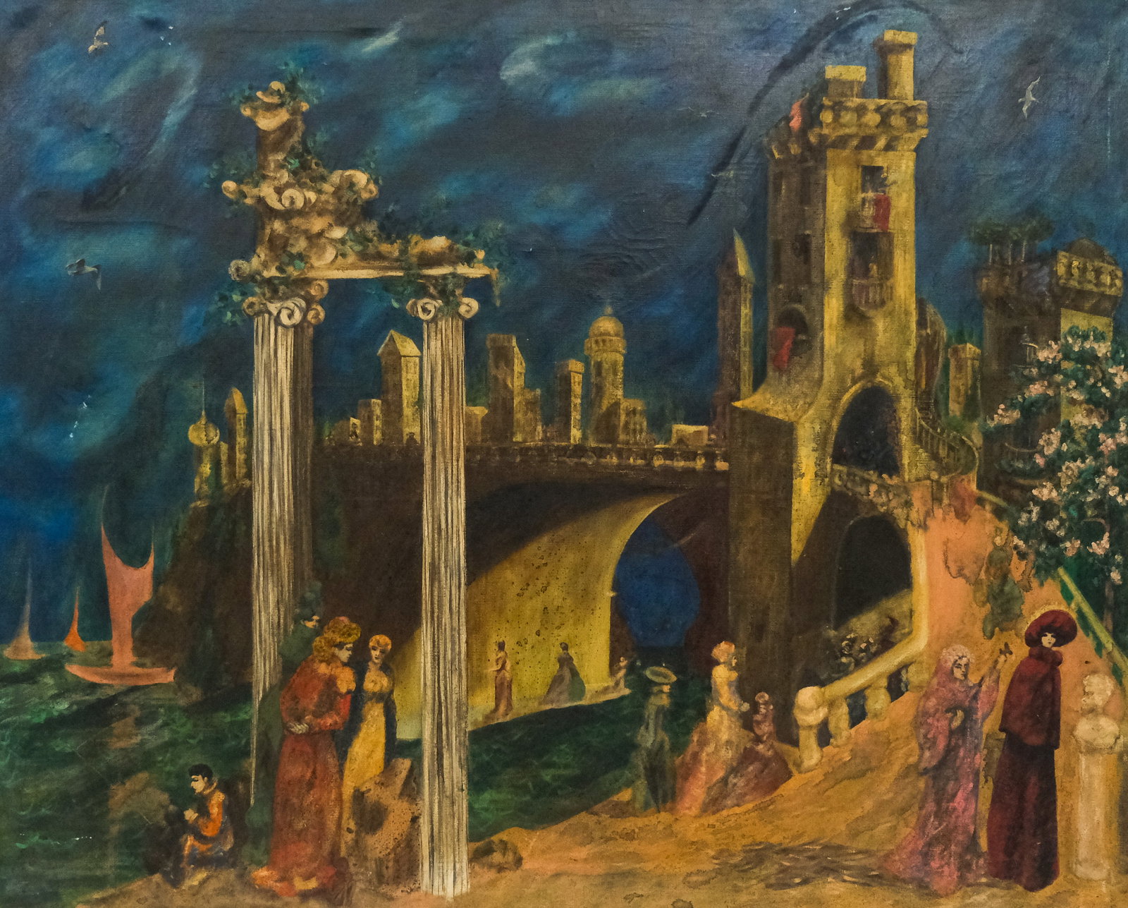 Clifford Wright, Ladies Walking through Columns (1 of 5)