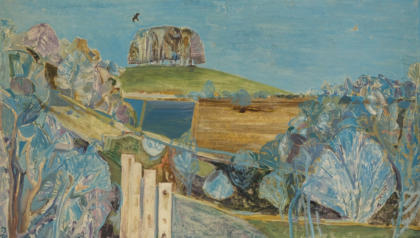 Keith F. Grant, "Blue Landscape with Lark" (1 of 5)