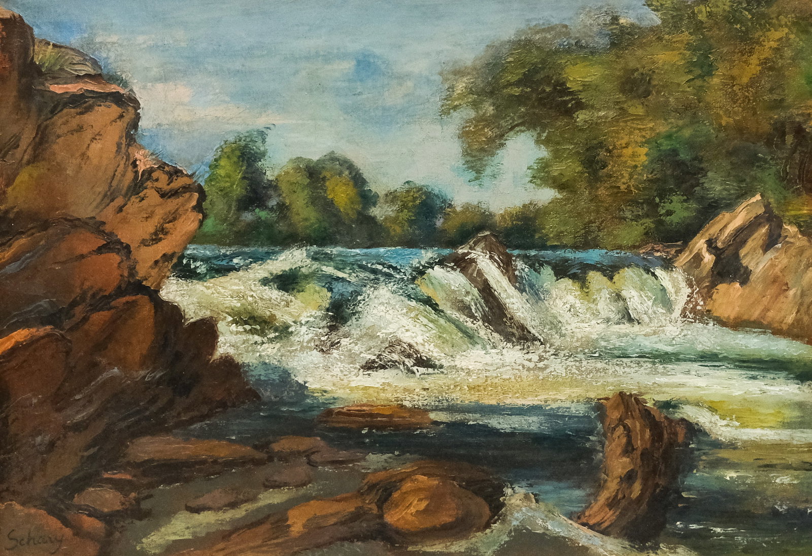 Saul Schary, Waterfall and a Rocky Shore (1 of 5)