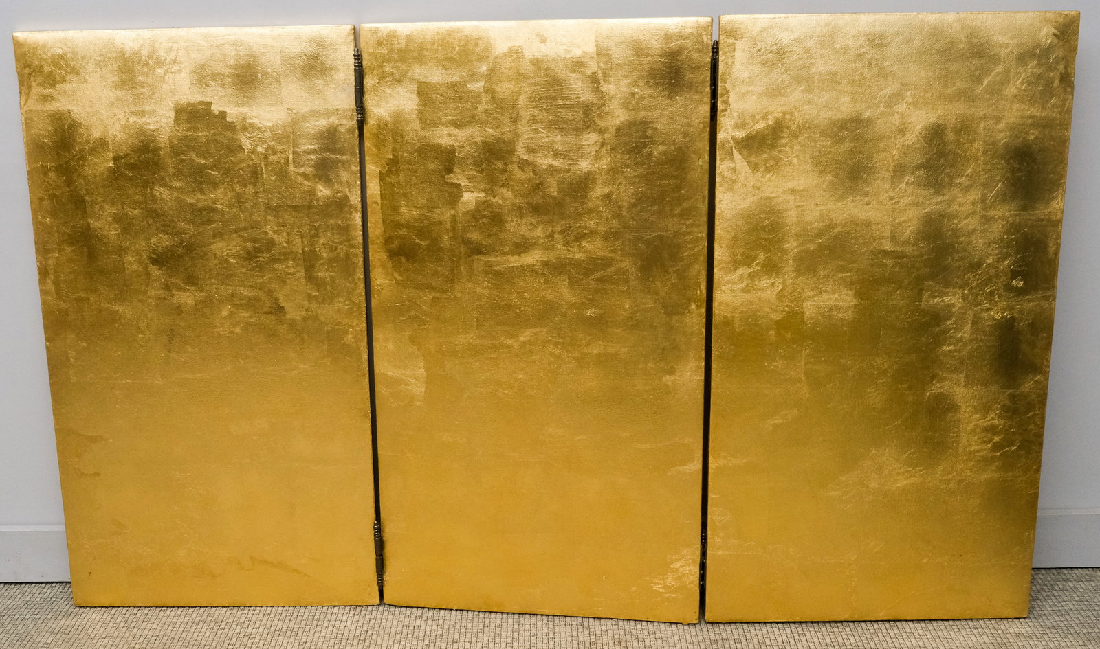 Two Three-Panel Gilded Screens - 4