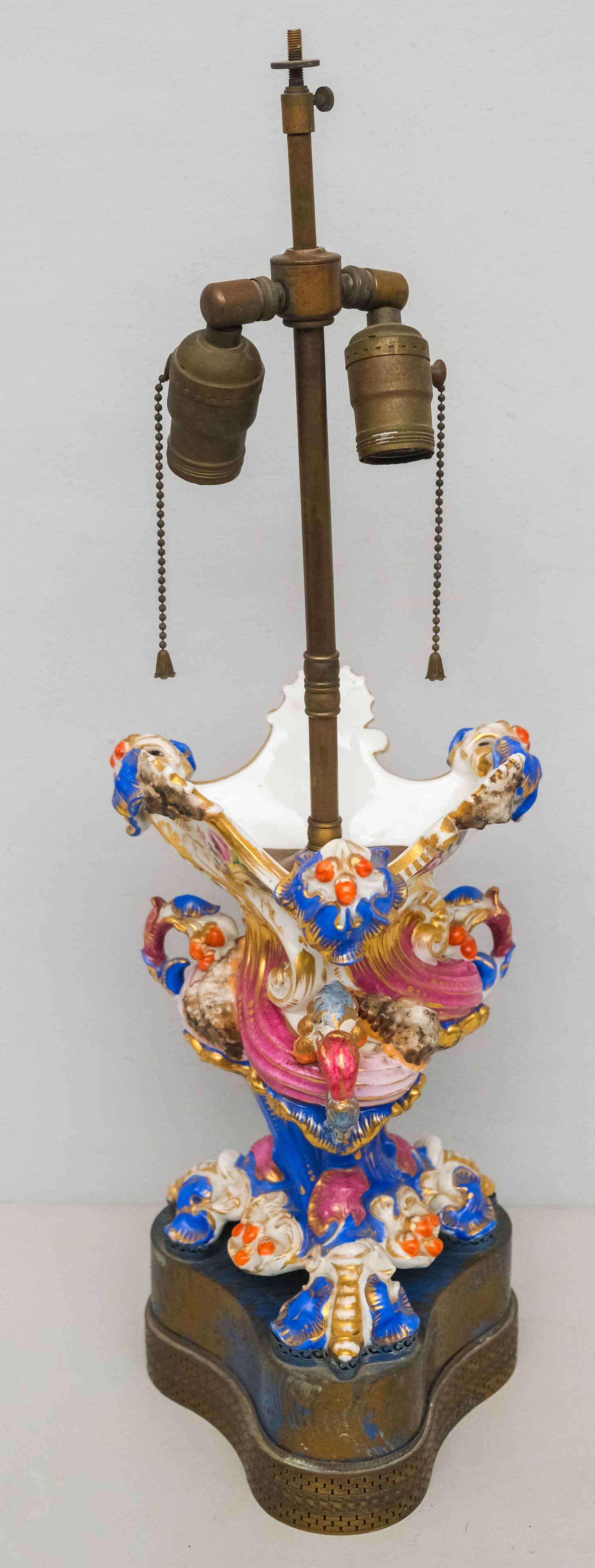 Old Paris Porcelain Cornucopia Vase Lamp (1 of 8)