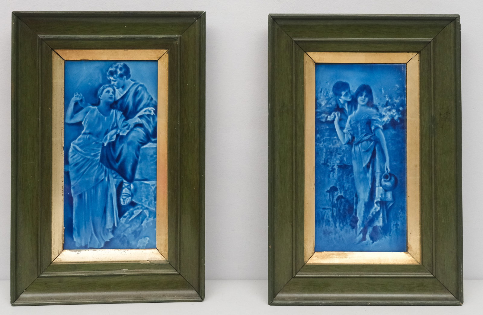Pair of Limoges Blue Porcelain Plaques (1 of 4)