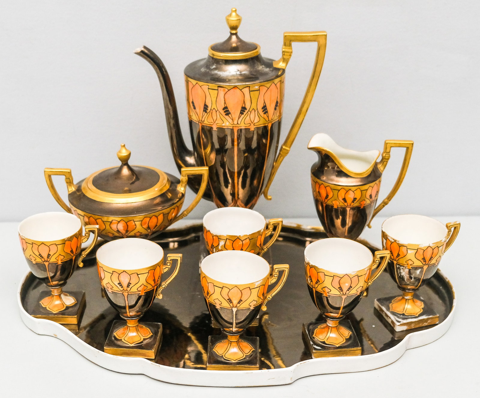 Willets Belleek Porcelain Black Coffee Set (1 of 13)