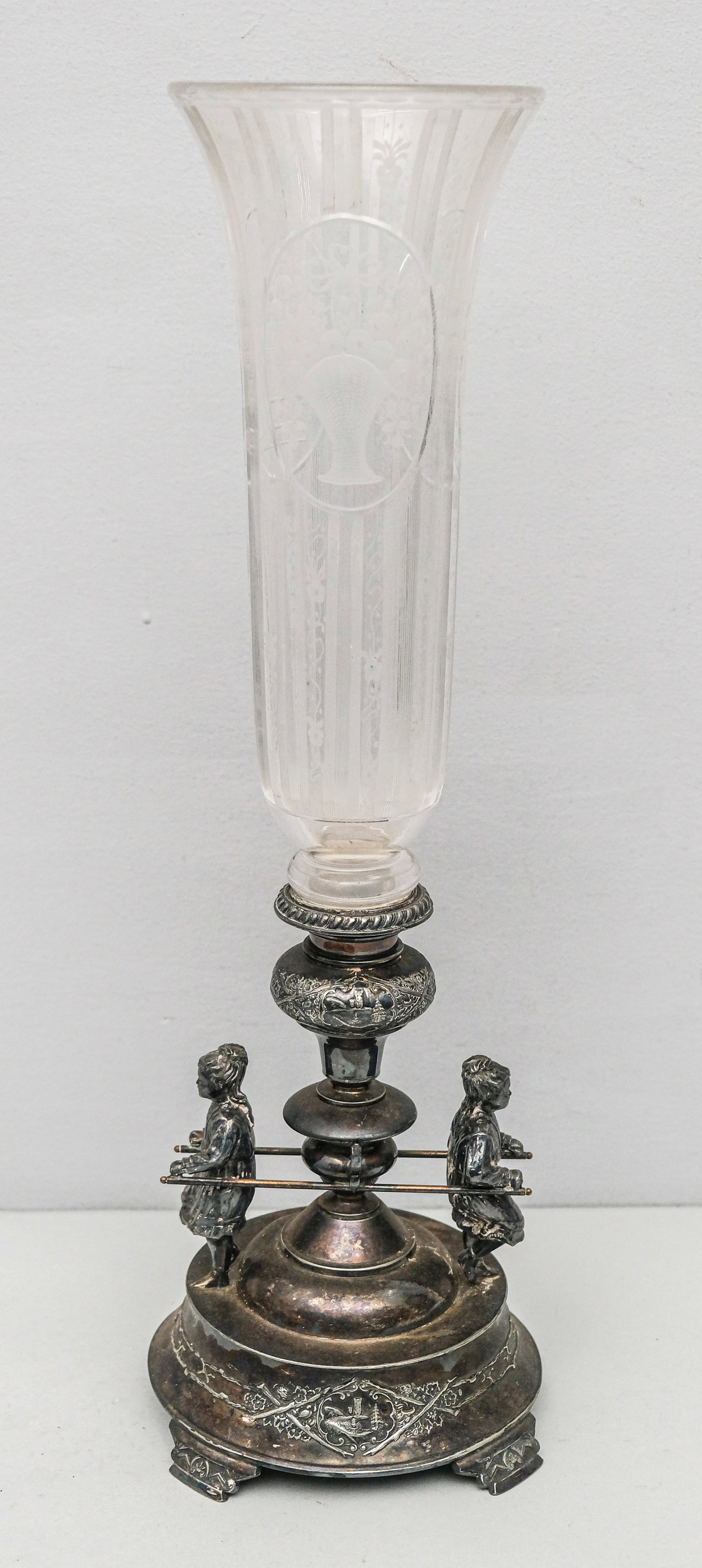 Wilcox Meriden Crystal & Silverplate Figural Vase (1 of 10)