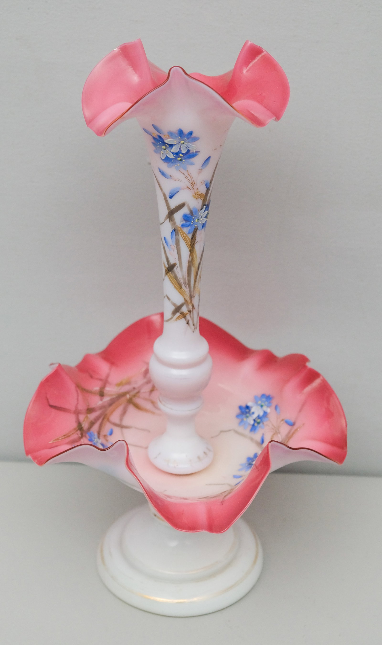 Antique Victorian Blush Glass Epergne (1 of 8)