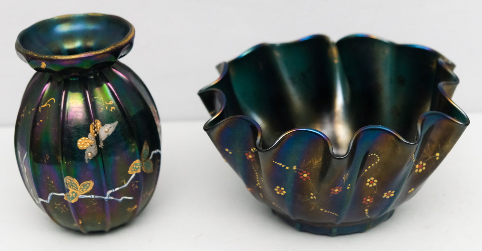 Two Thomas Webb Bronze Glass Objects - 2