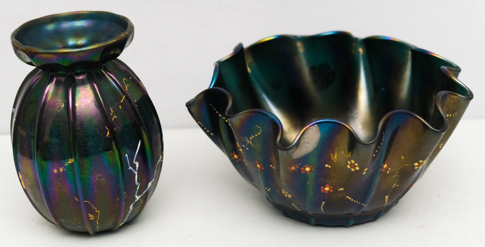 Two Thomas Webb Bronze Glass Objects - 3