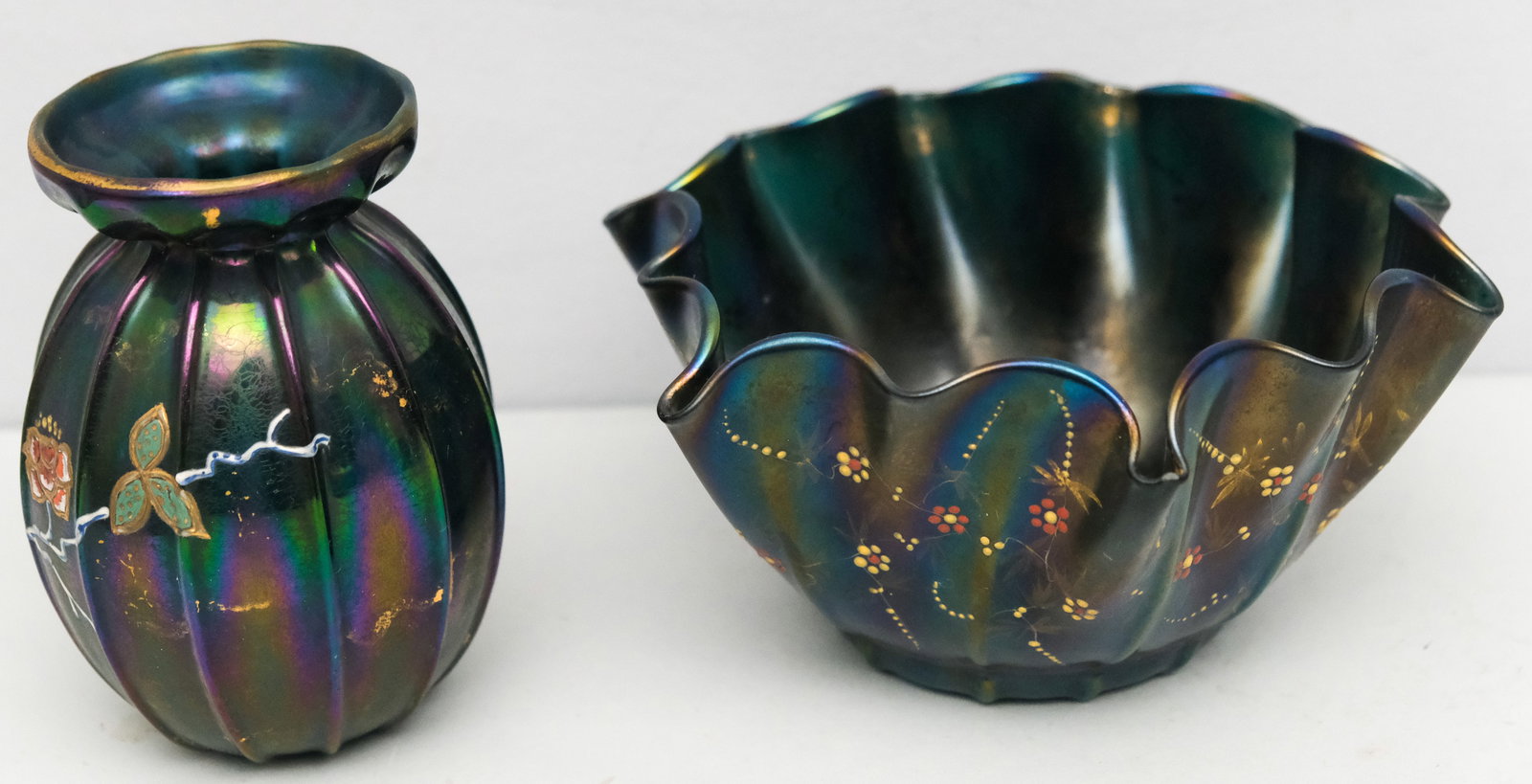 Two Thomas Webb Bronze Glass Objects - 4