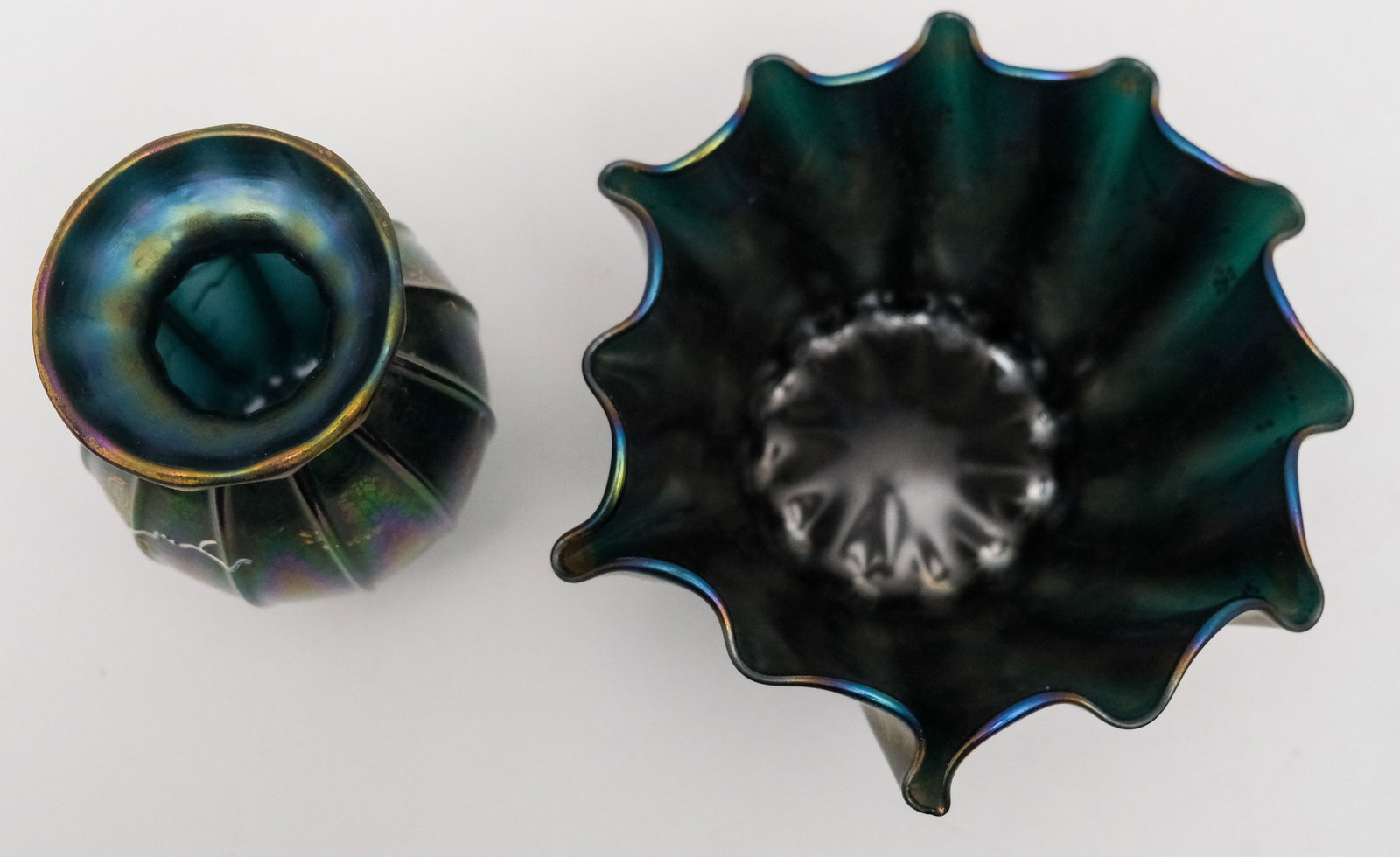 Two Thomas Webb Bronze Glass Objects - 5