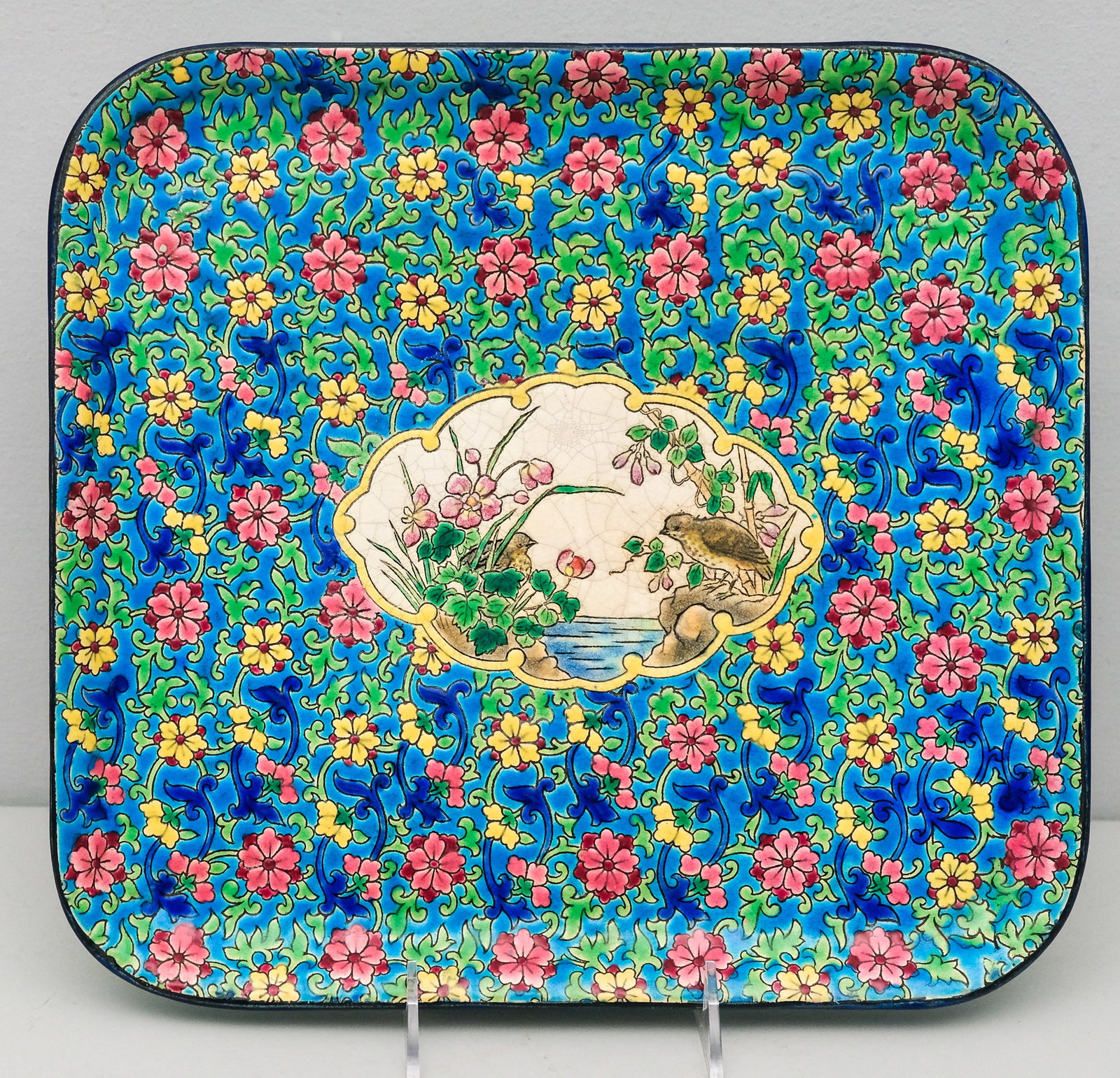 Antique Longwy Pottery Orientalist Platter (1 of 4)