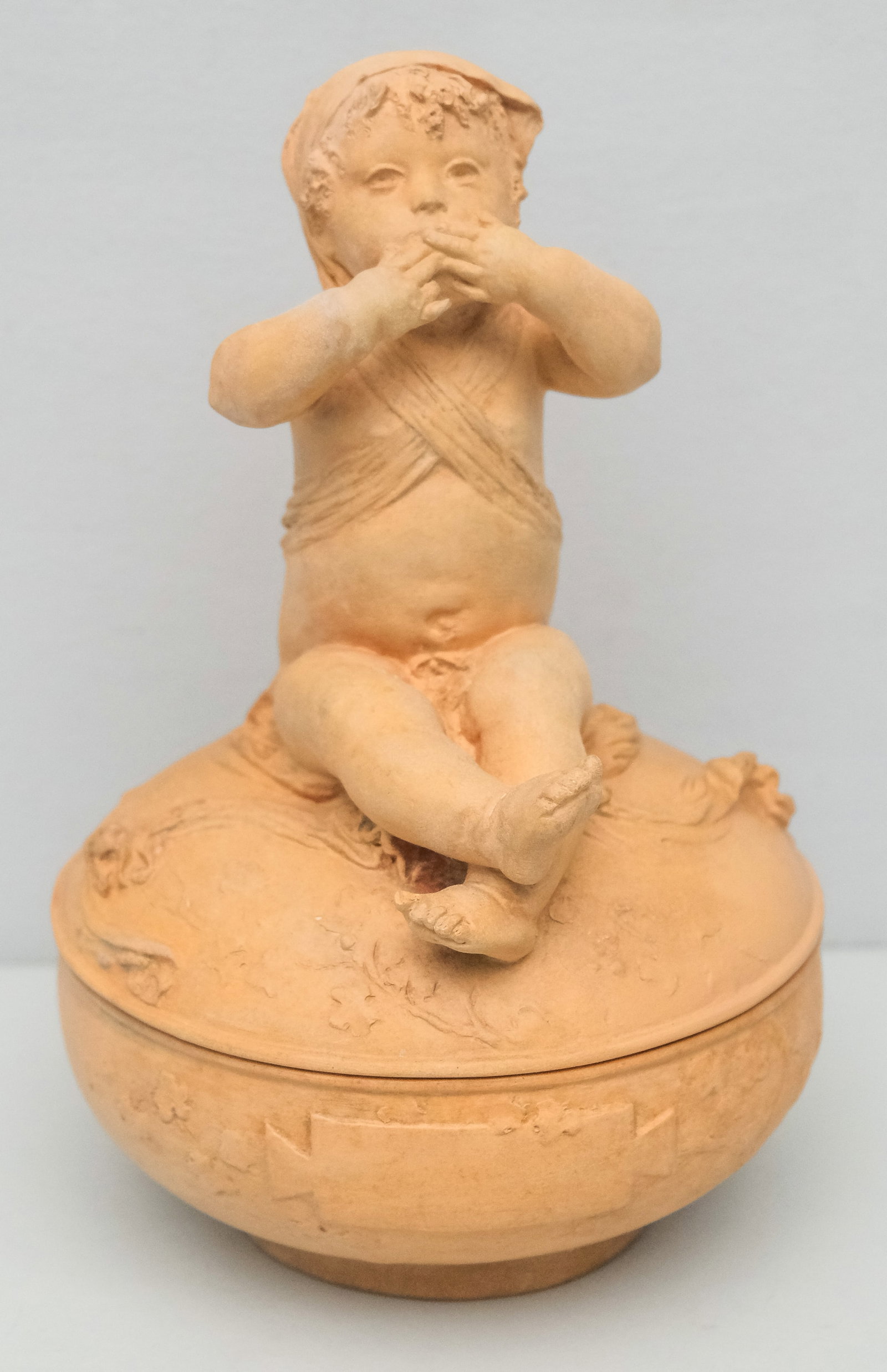 Antique Terracotta Joseph Cheret Covered Bowl (1 of 6)