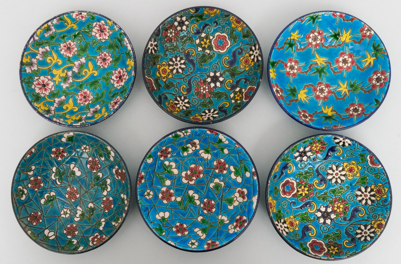 Longwy Art Pottery Set 6 Bowls (1 of 3)