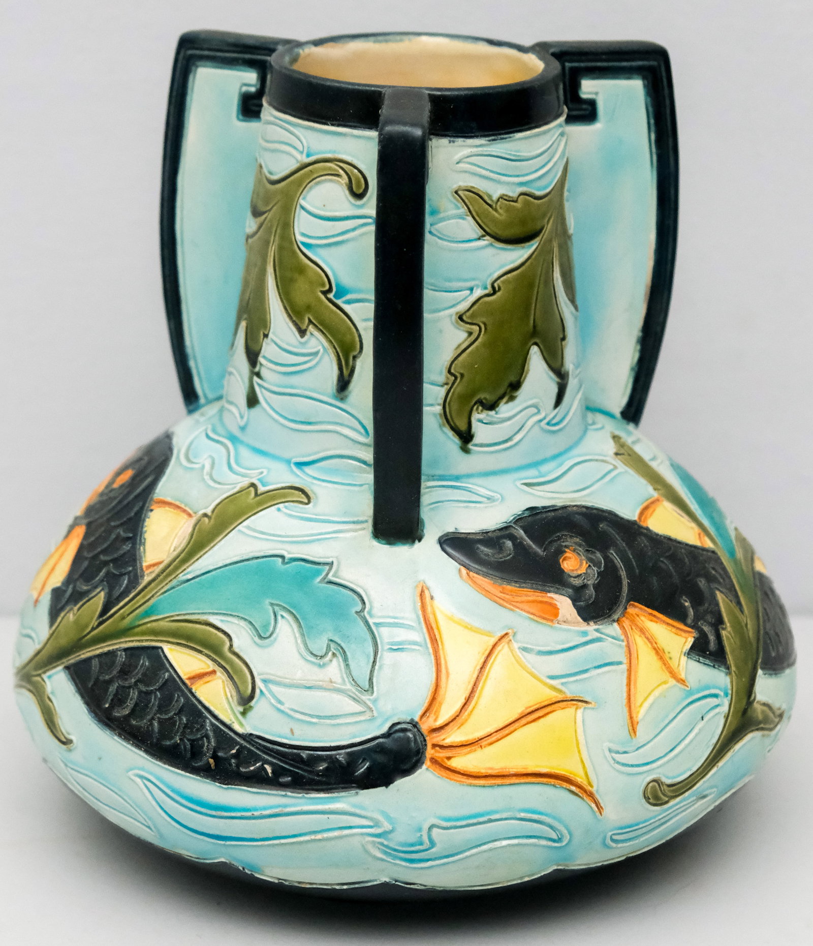 Wilhelm Schiller Art Pottery Fish Vase (1 of 6)