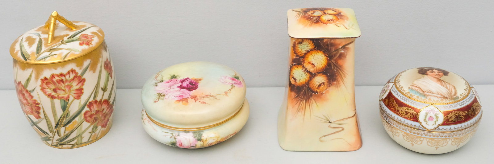 Four Limoges Porcelain Boxes & Canisters (1 of 8)
