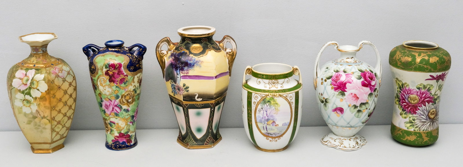 Group of Antique Nippon Porcelain Vases (1 of 6)