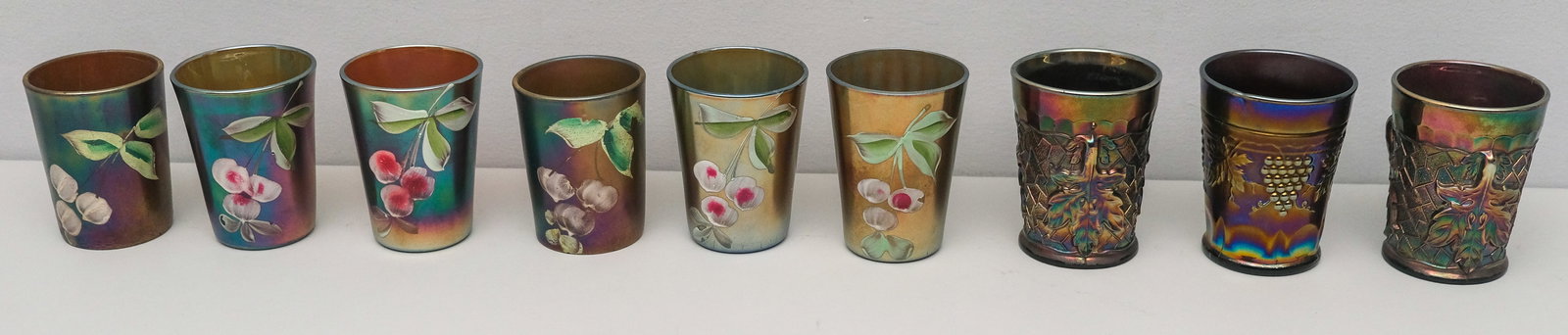 Group of Carnival Art Glass Tumblers (1 of 14)