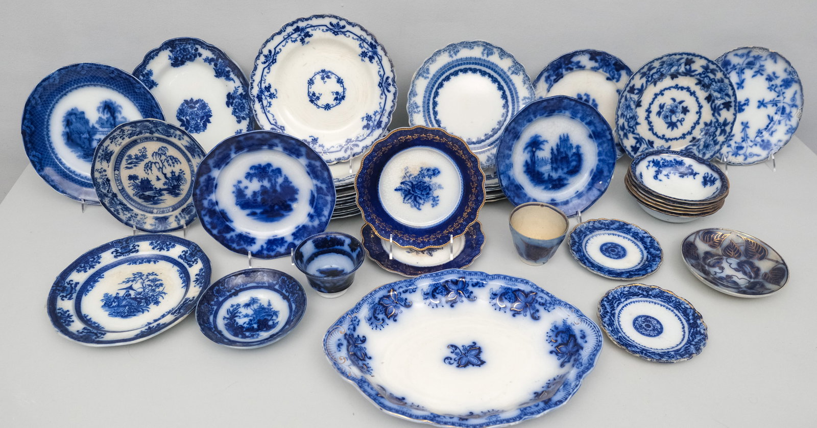 Large Lot of Flow Blue Pottery (1 of 9)