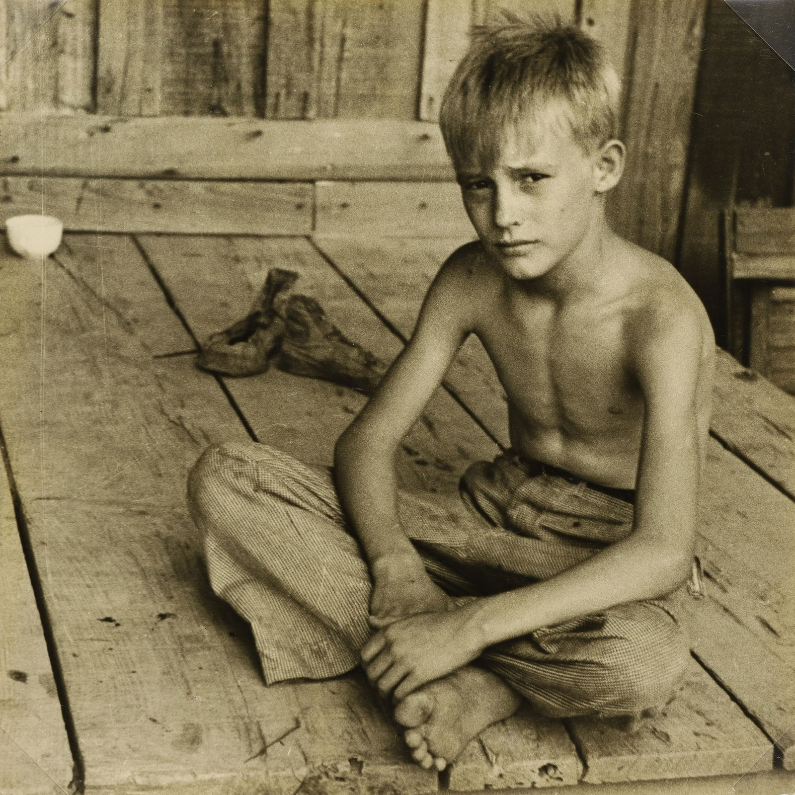 ARTHUR ROTHSTEIN - Wilson Cotton Plantation, Arkansas,: This vintage FSA print bears the artist's stamp print verso. Print cornered to backing board. Materials & Techniques: Silver Gelatin